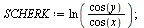 SCHERK := ln(`/`(`*`(cos(y)), `*`(cos(x)))); 1